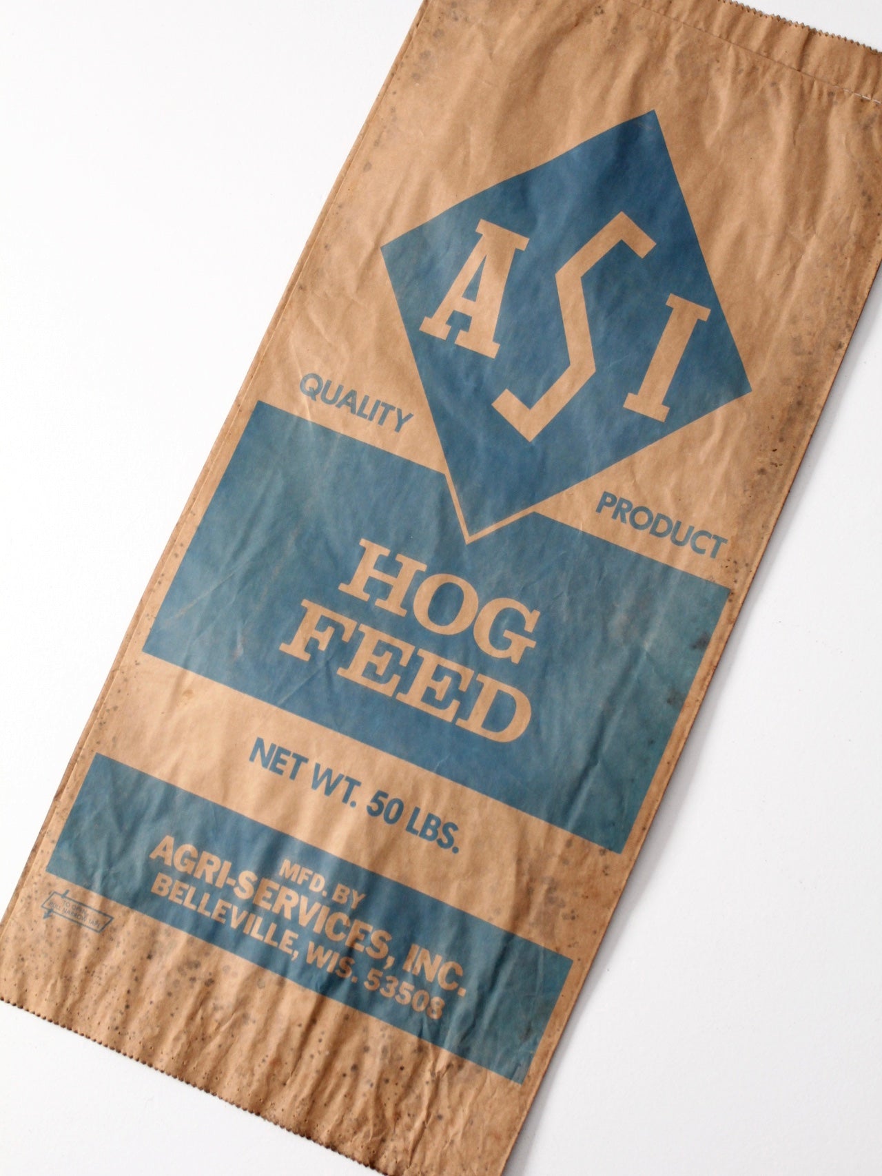 vintage ASI distressed hog feed bag
