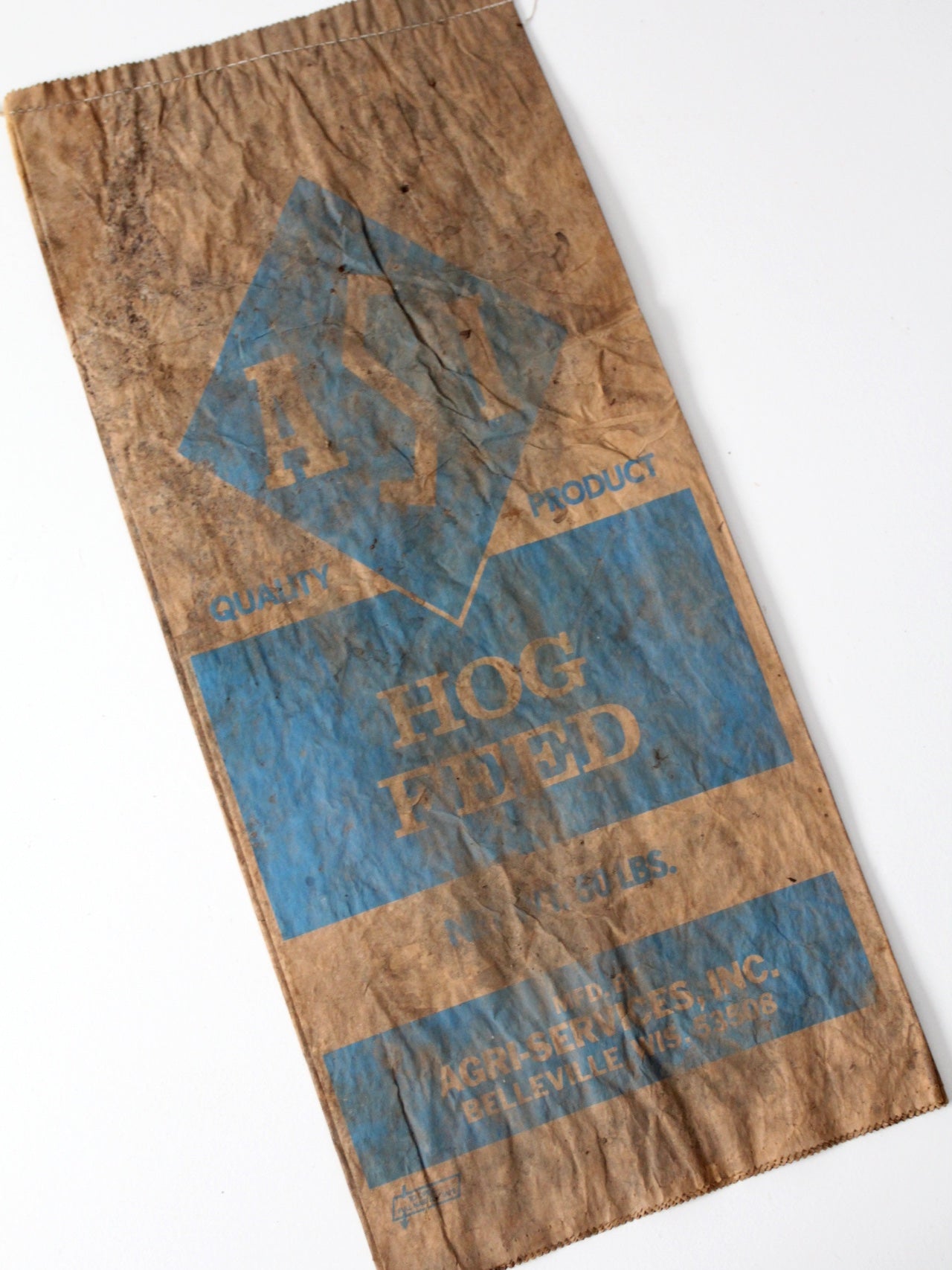 vintage ASI distressed hog feed bag