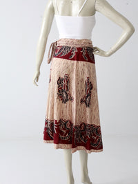 vintage 70s boho wrap skirt