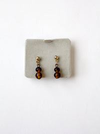 vintage topaz glass drop earrings