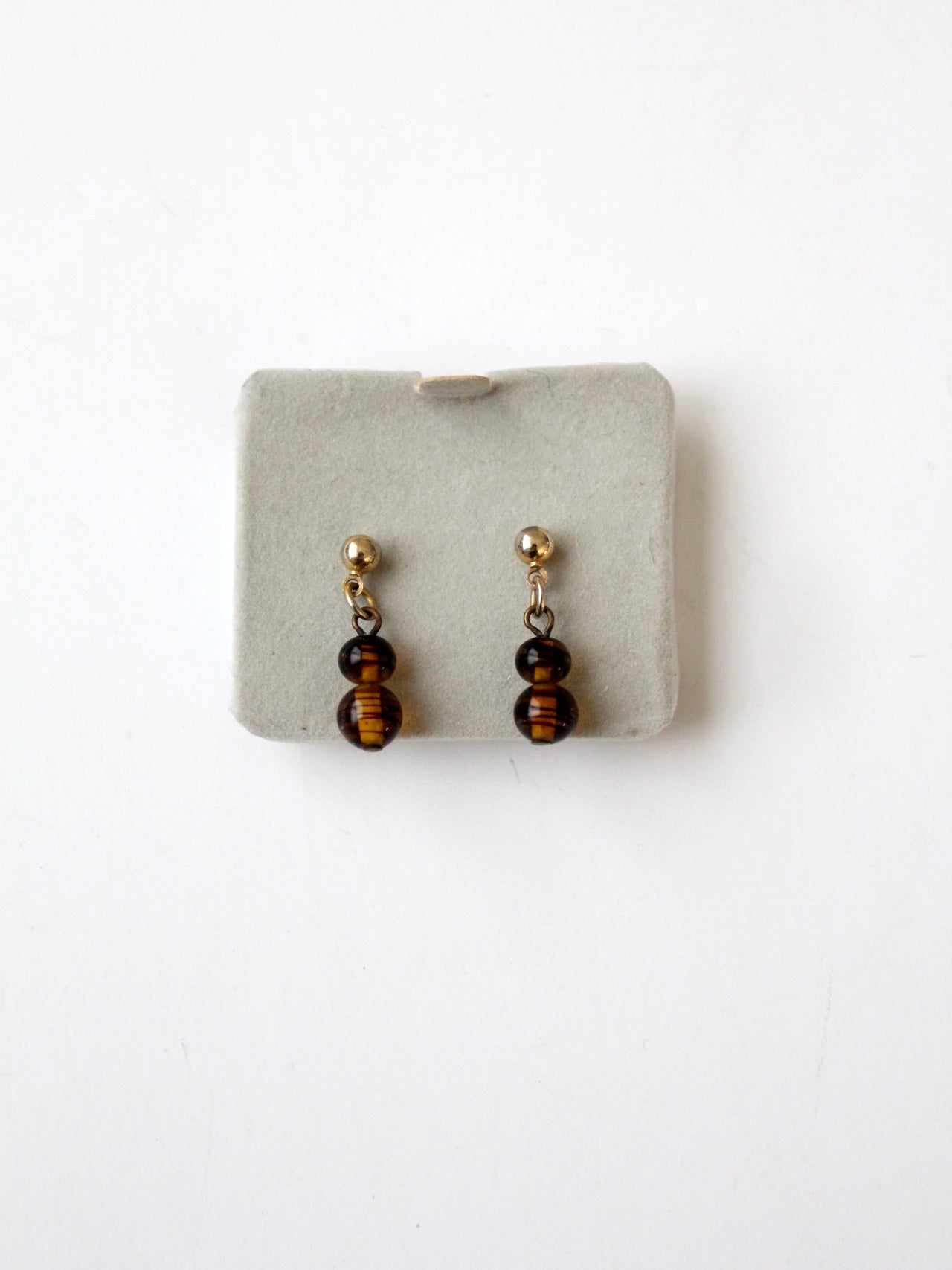 vintage topaz glass drop earrings