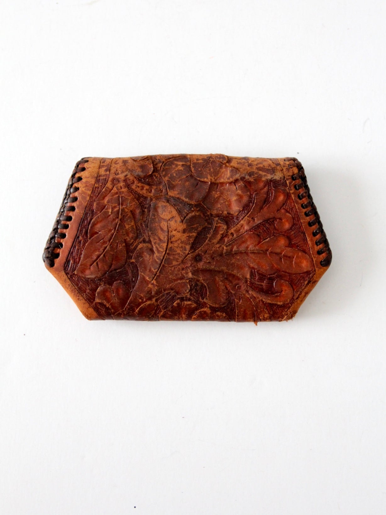 vintage western leather coin purse