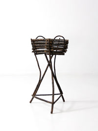 antique Adriondack twig planter