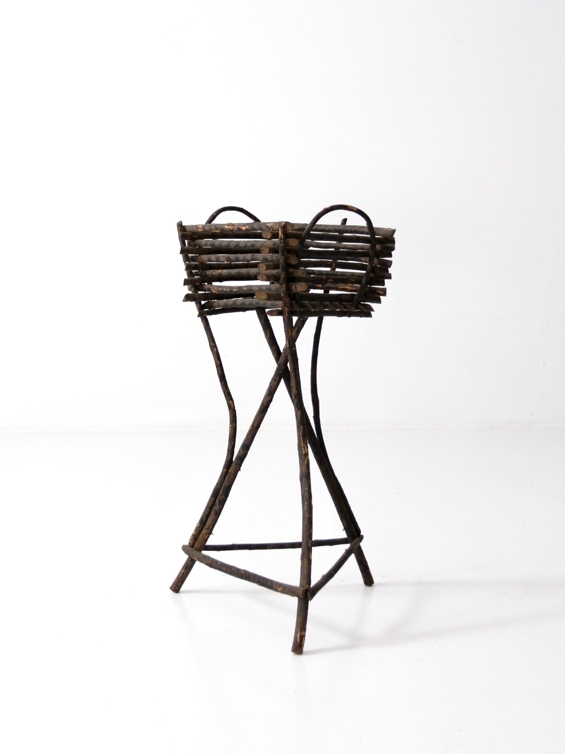 antique Adriondack twig planter