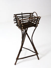 antique Adriondack twig planter