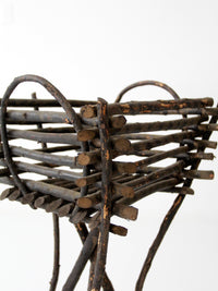 antique Adriondack twig plant stand