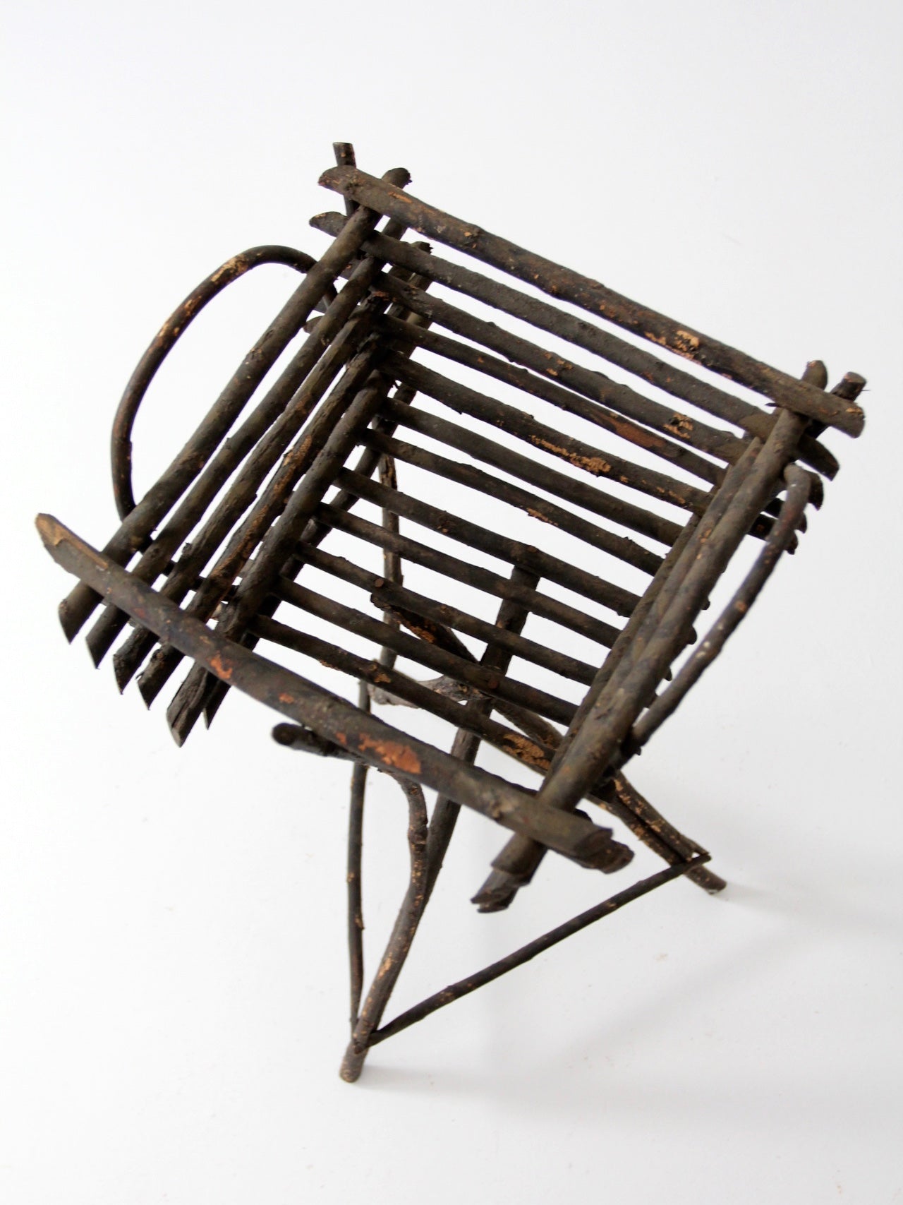 antique Adriondack twig plant stand