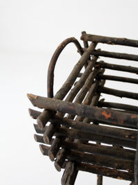 antique Adriondack twig plant stand