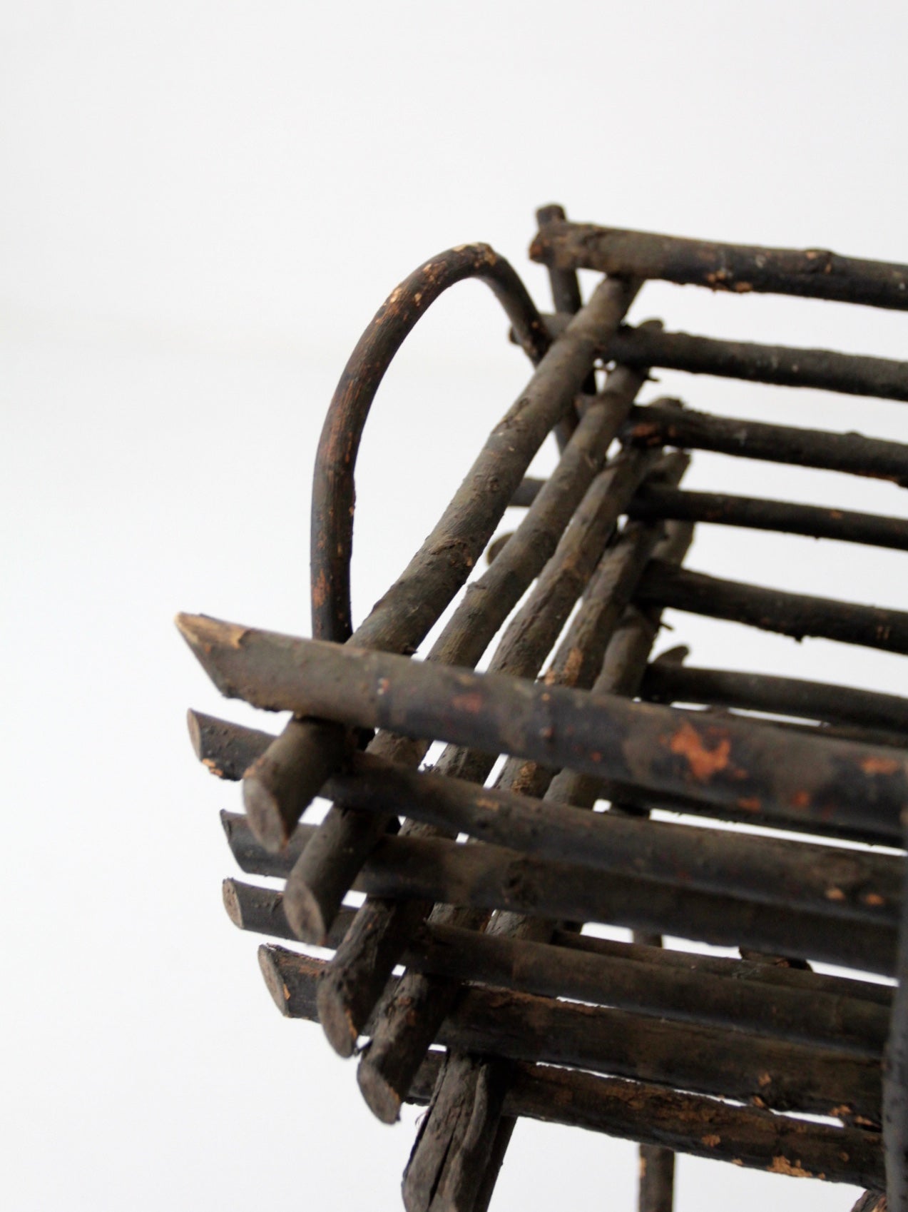 antique Adriondack twig plant stand