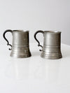 antique glass bottom pewter beer tankards