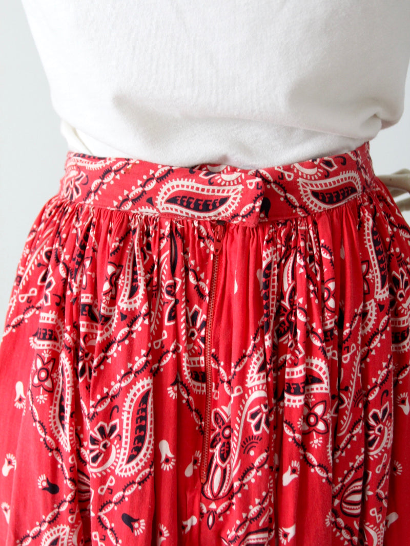 vintage 50s circle skirt with bandana print