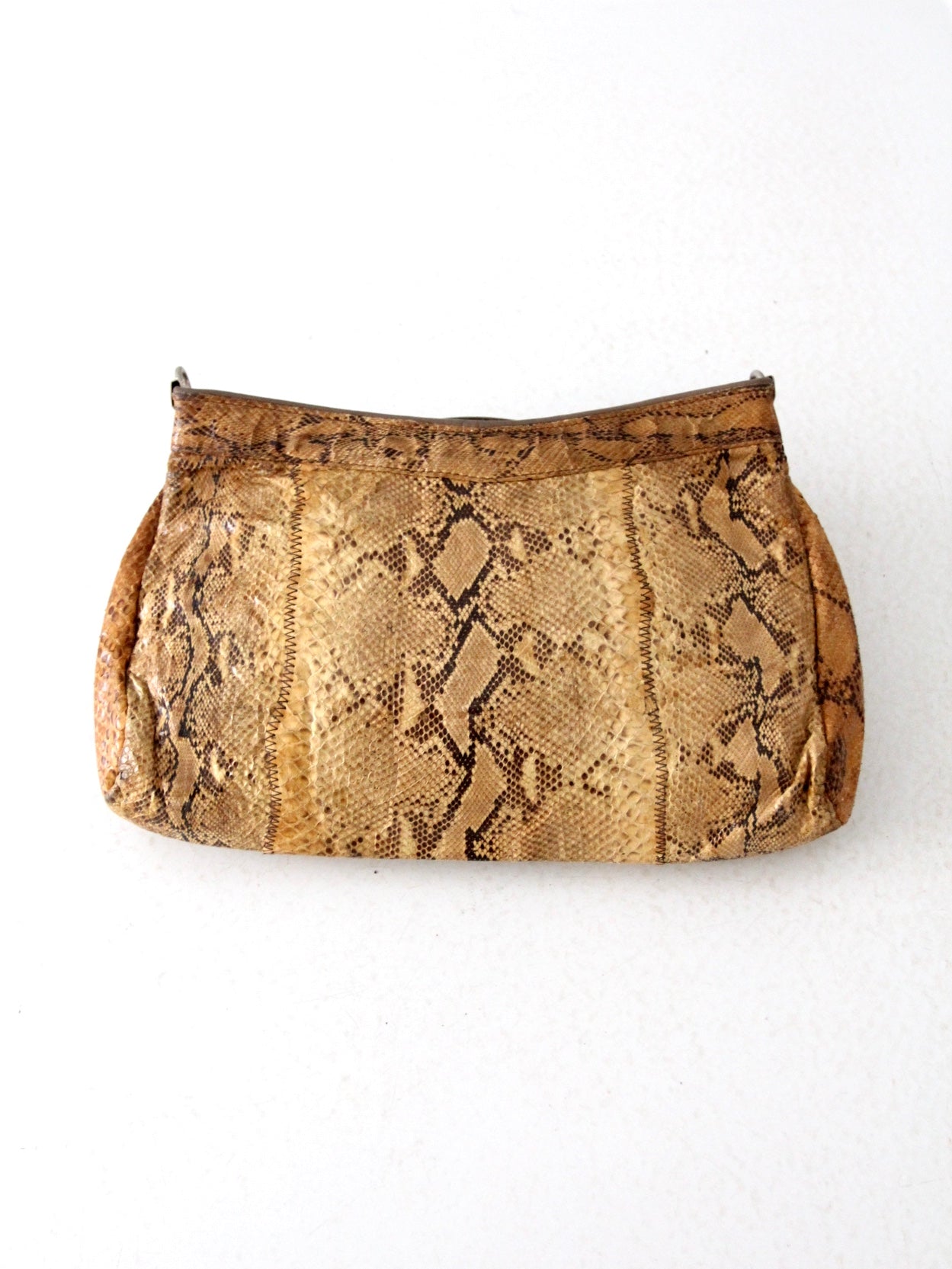 vintage yellow snakeskin clutch bag