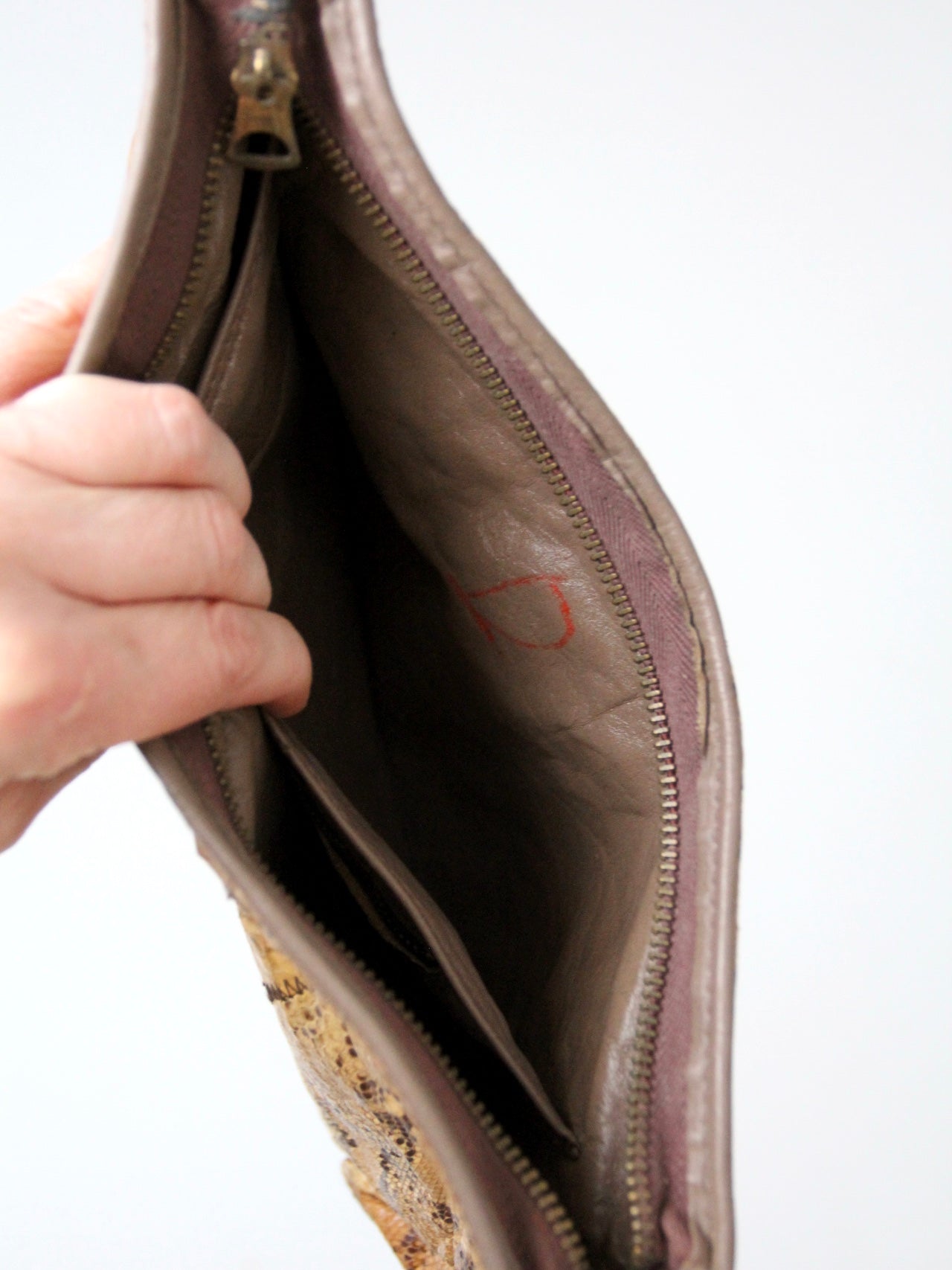 vintage snakeskin clutch purse