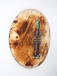 vintage Coca-Cola white button sign