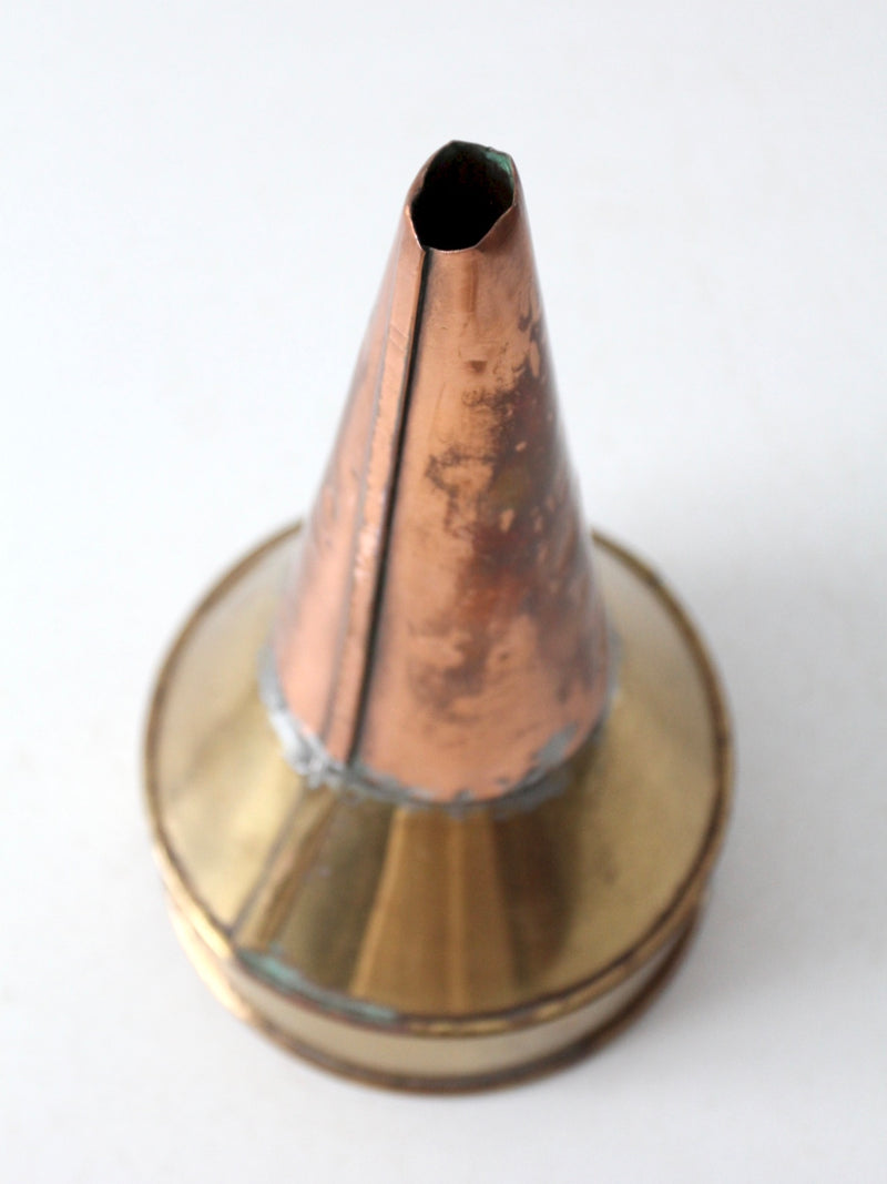 vintage copper and brass funnel
