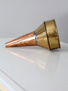 vintage copper and brass funnel