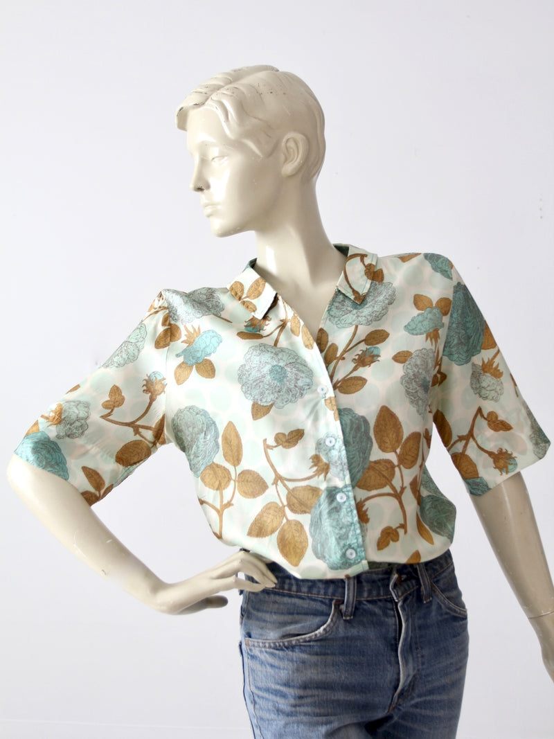 vintage 50s silk blouse