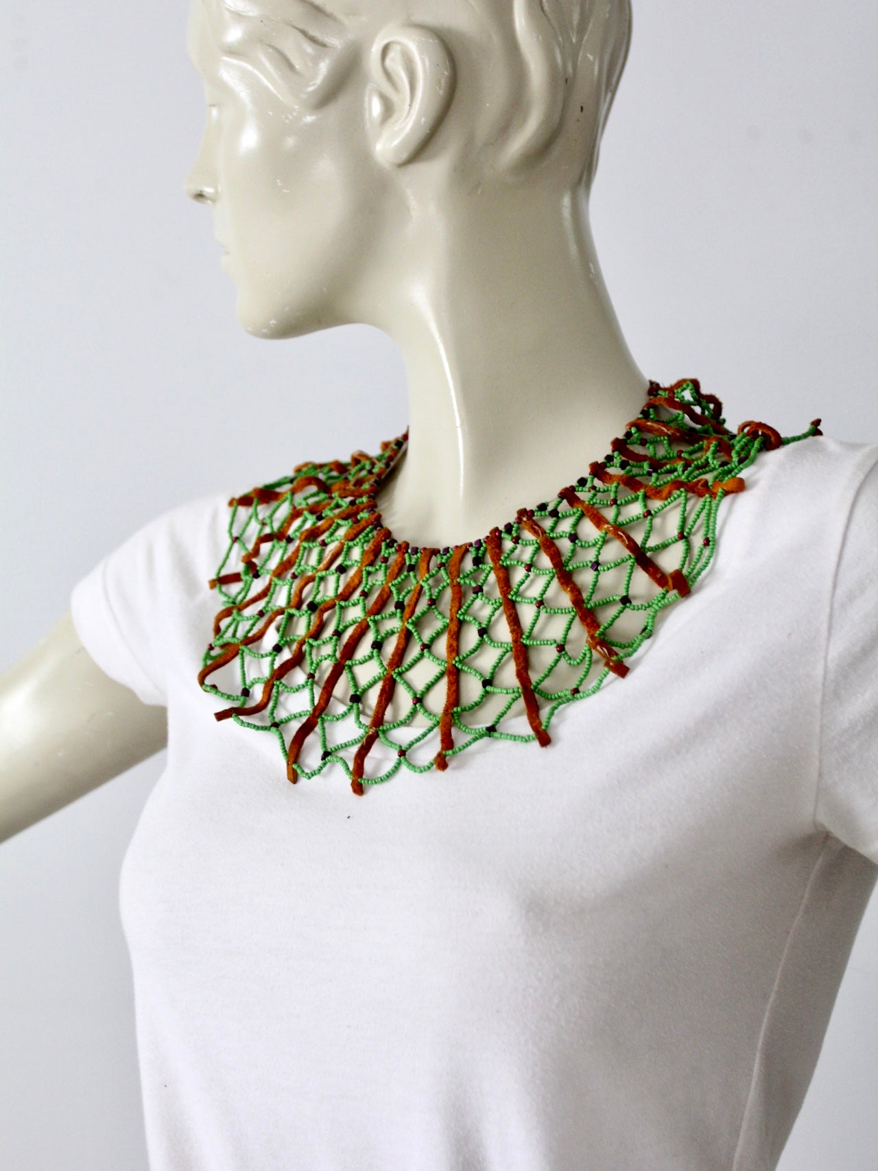 vintage beaded collar necklace