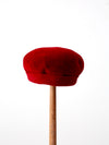 vintage 50s red velvet hat