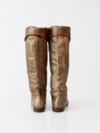 vintage gold leather pirate boots, size 7