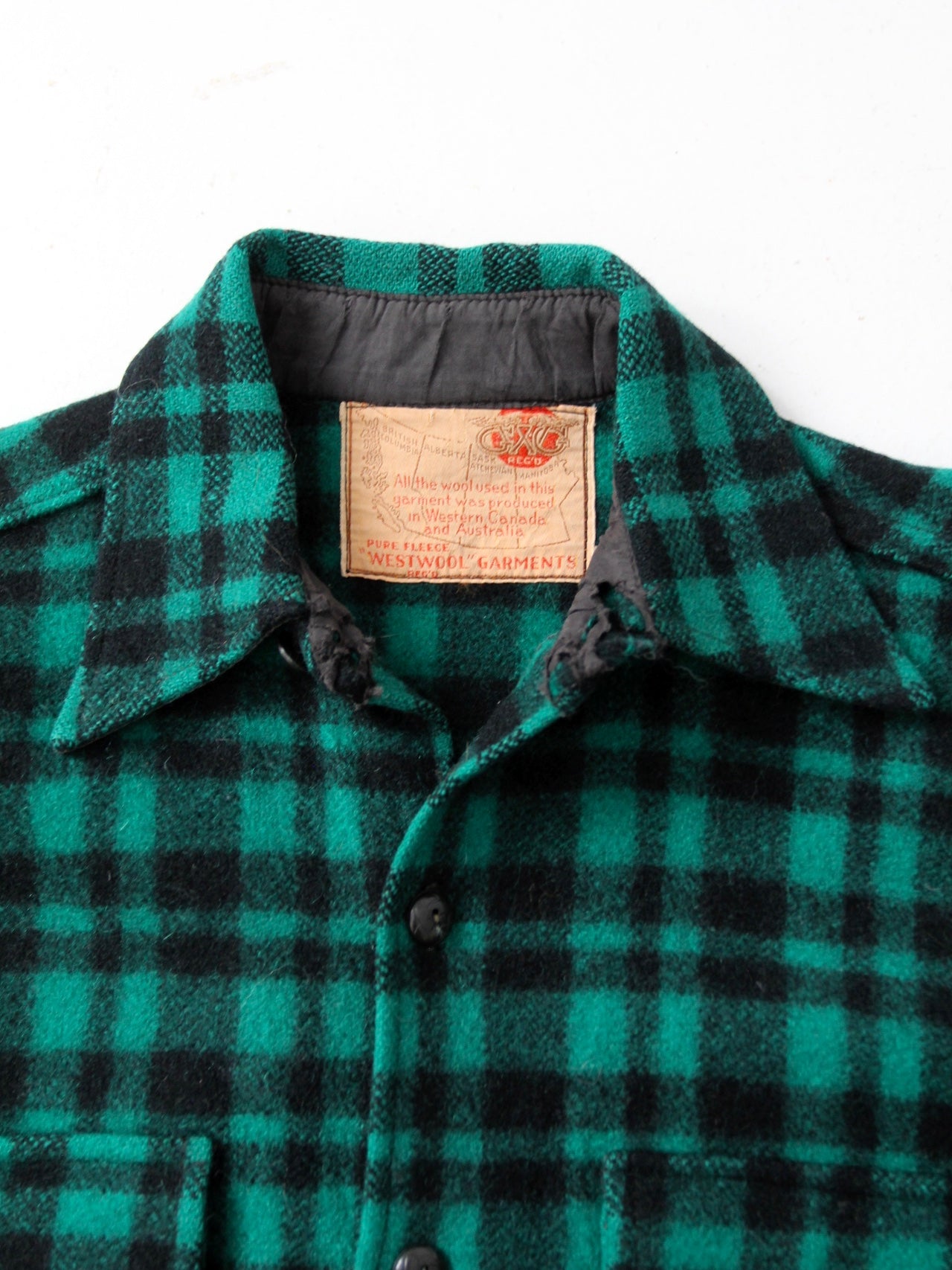 vintage 50s GWG wool plaid shirt