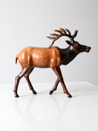 vintage leather reindeer sculpture