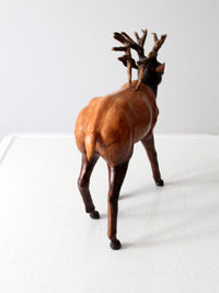 vintage leather reindeer sculpture