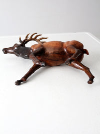 vintage leather reindeer sculpture