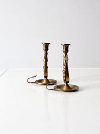 antique brass chambersticks pair