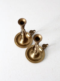 antique brass chambersticks pair