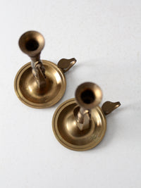antique brass chambersticks pair