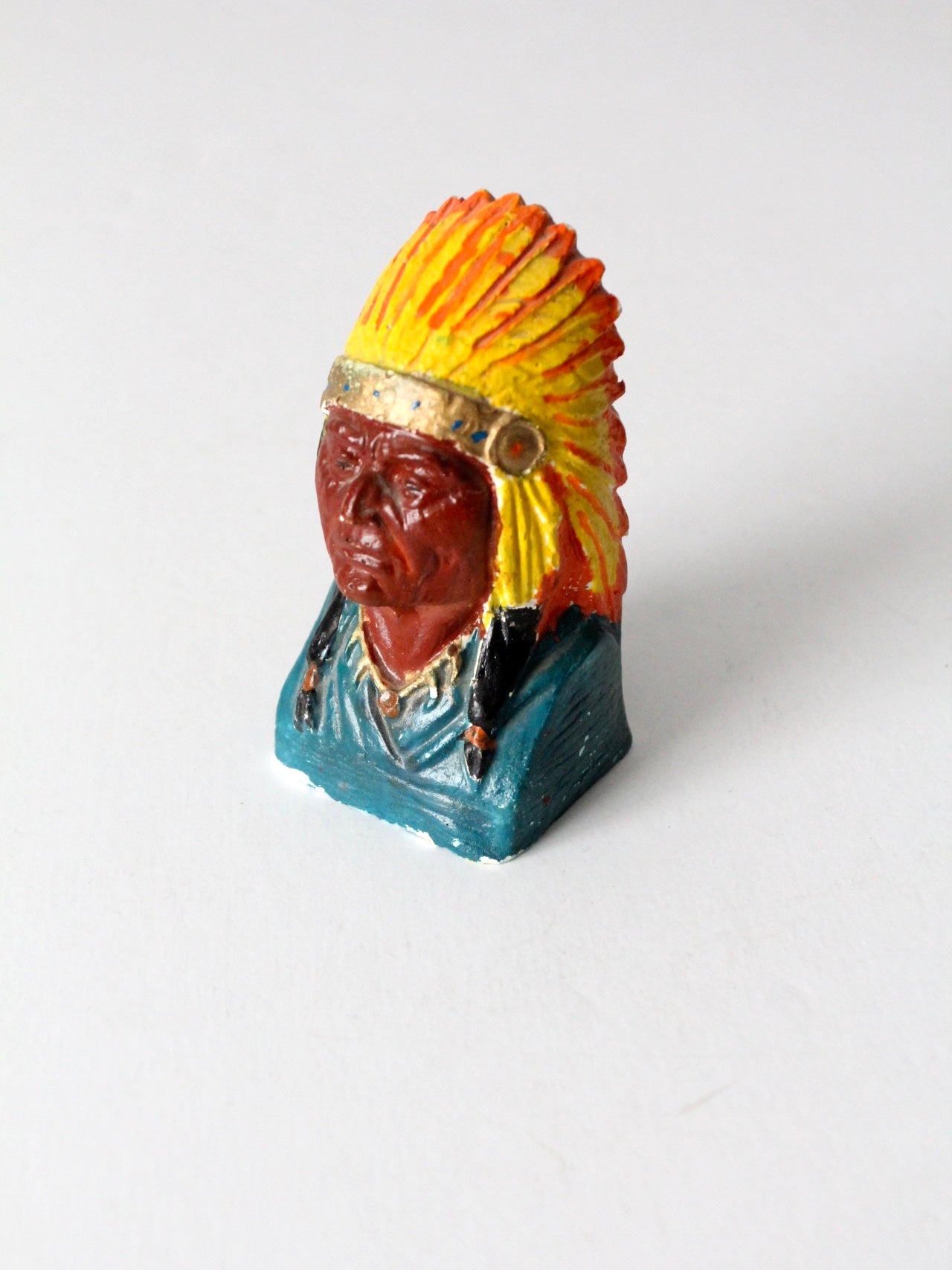 vintage chalkware Indian chief bust