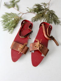 antique wooden ski skates