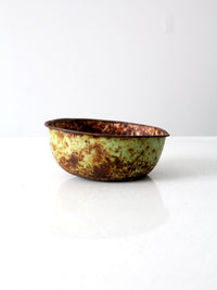 vintage rustic metal canteen bowl