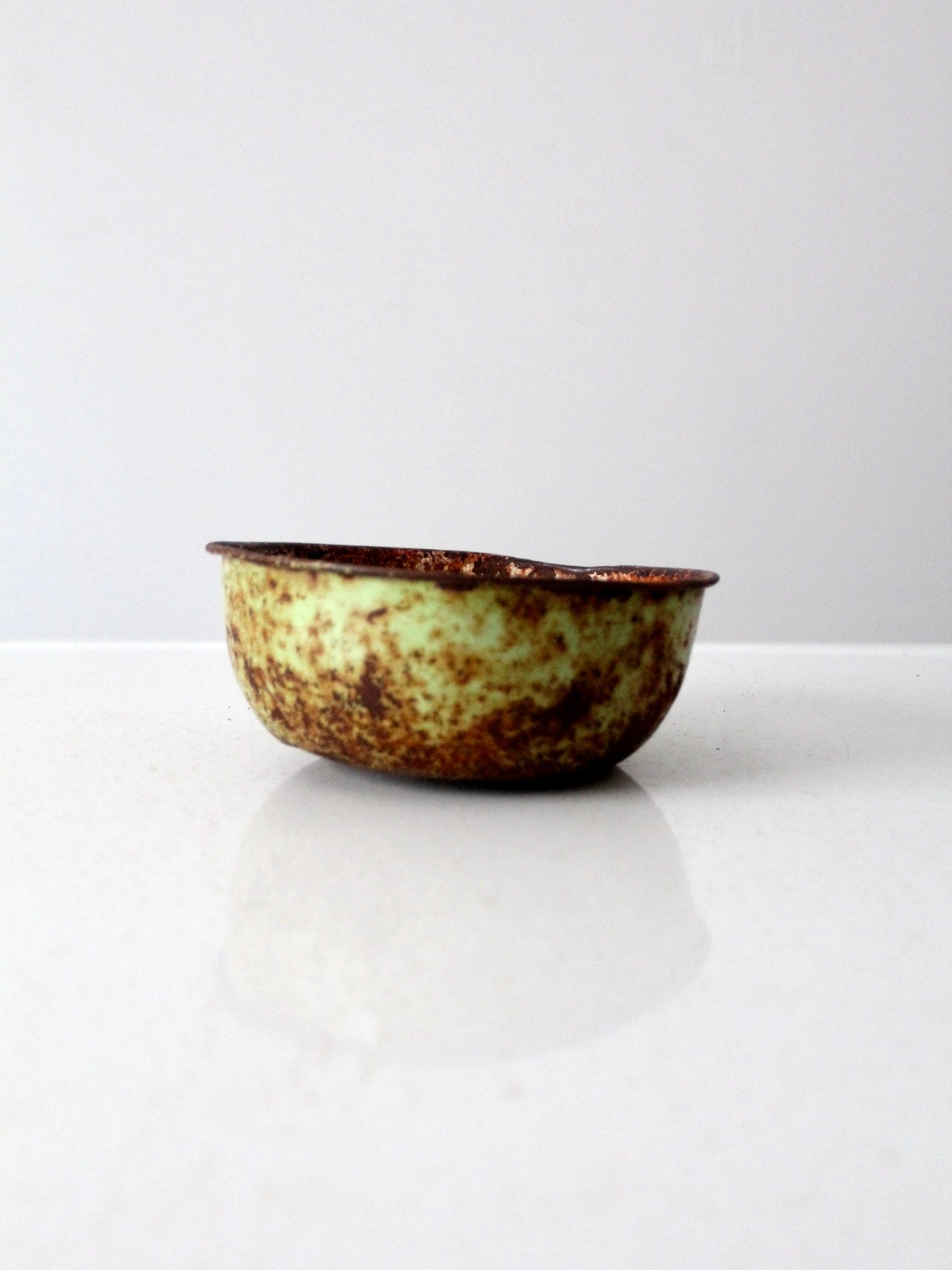 vintage rustic metal canteen bowl