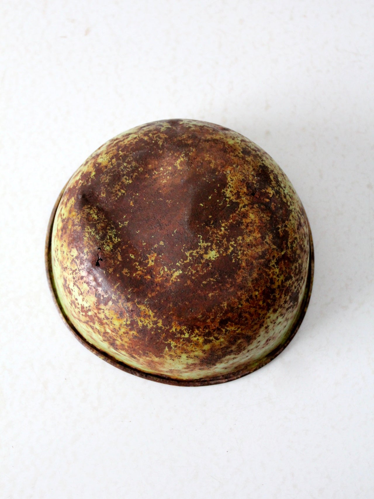 vintage rustic metal canteen bowl