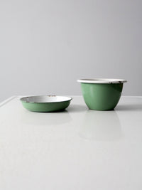 vintage Swedish enamelware bowls set/2