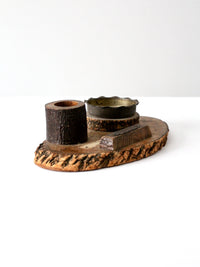 vintage ashtray with match holder and striker