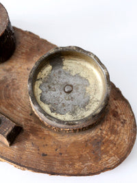 vintage ashtray with match holder and striker