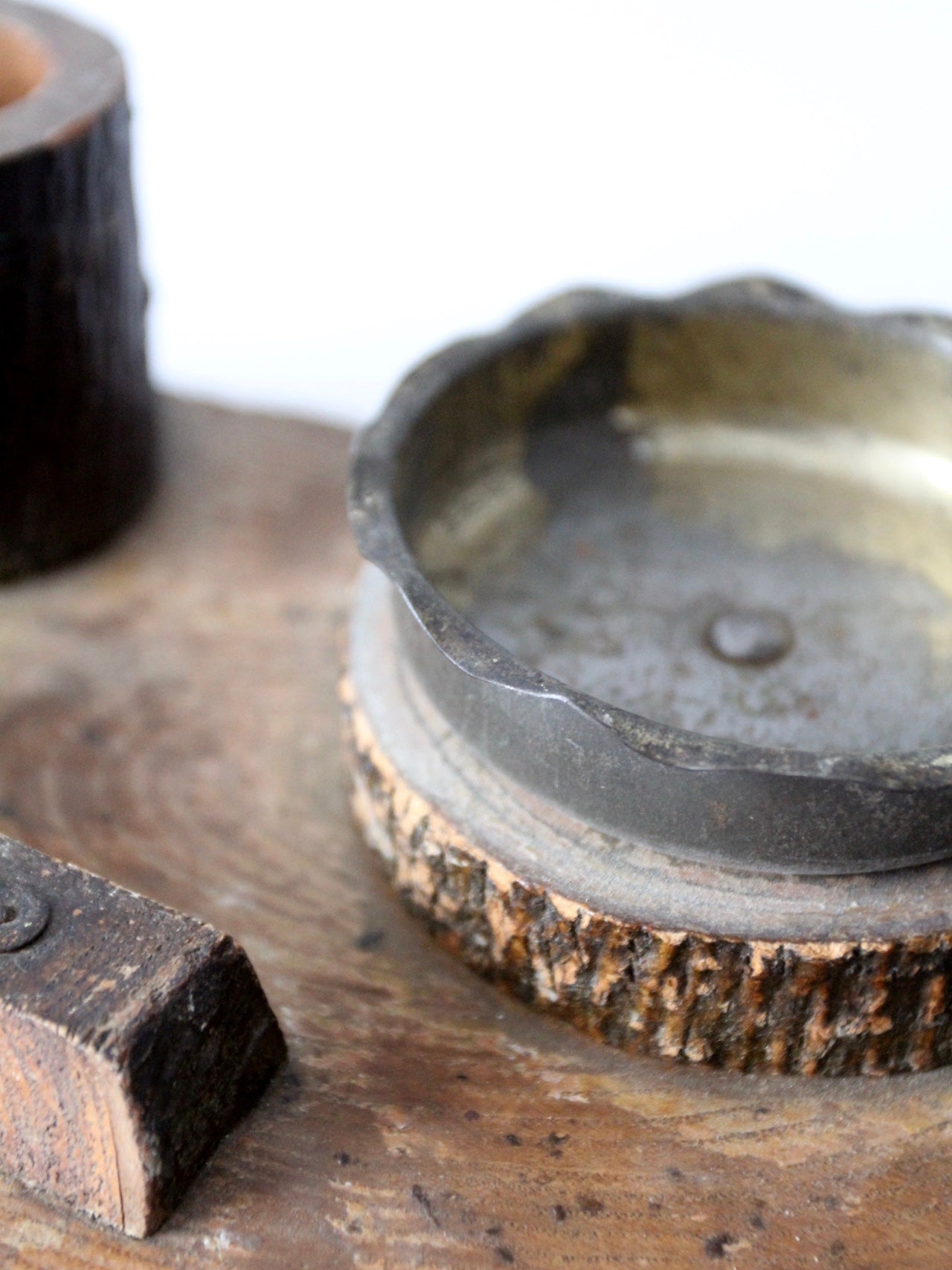 vintage ashtray with match holder and striker