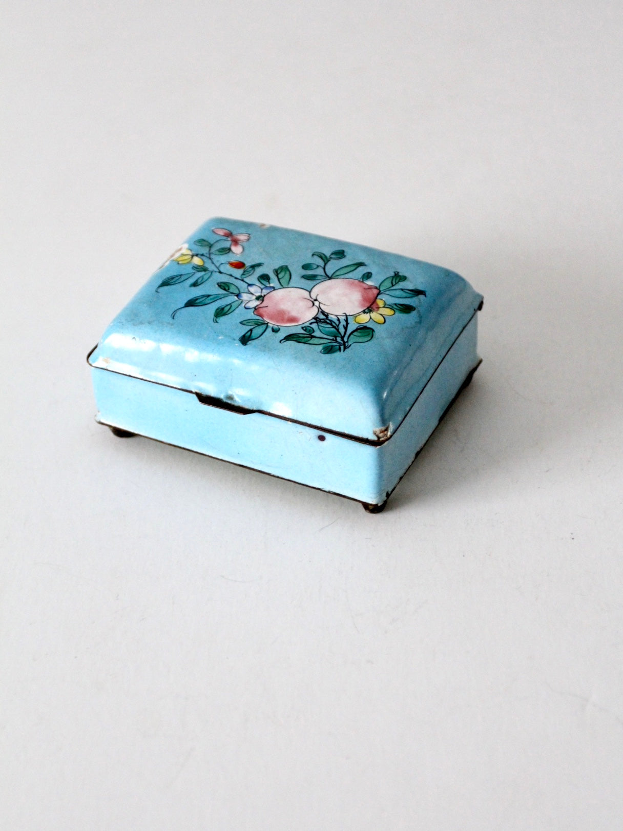 antique Chinese cloissone box and matchbox holder