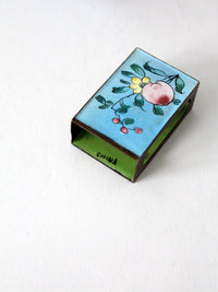 antique Chinese cloissone box and matchbox holder