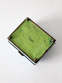 antique Chinese cloissone box and matchbox holder