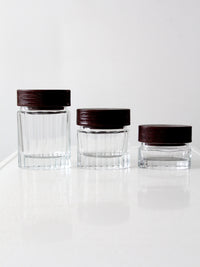 vintage glass jars with leather lids set of 3