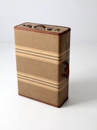 vintage striped wardrobe suitcase circa 1930