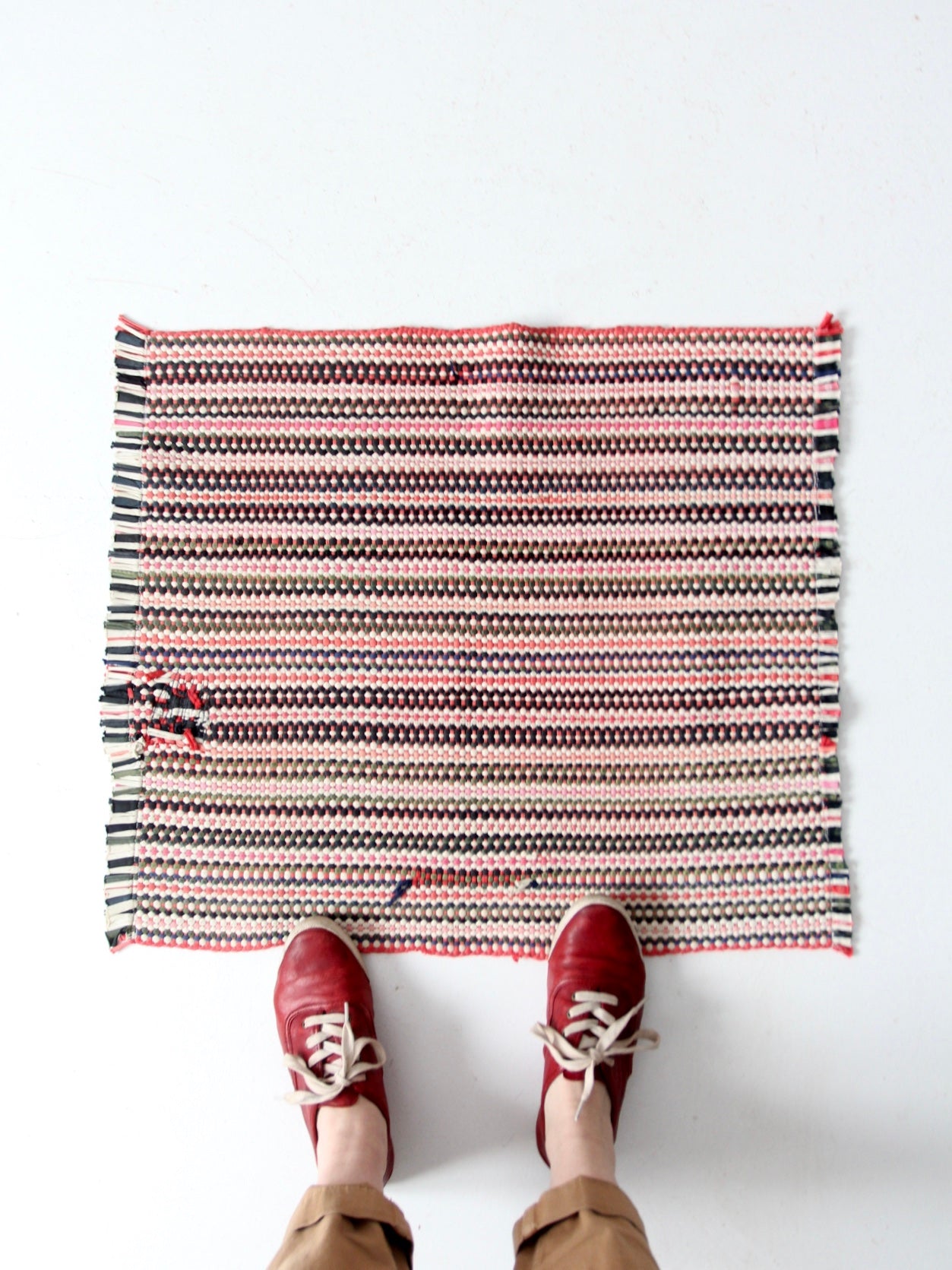 vintage striped rag rug