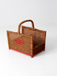 antique folk art storage basket
