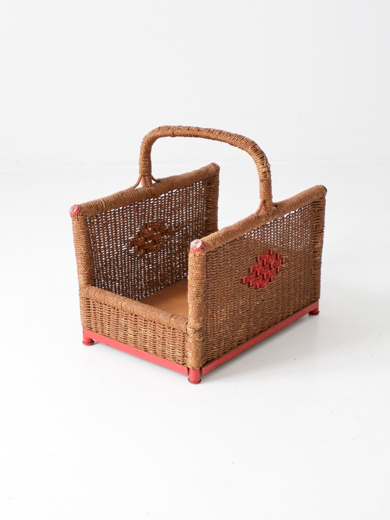 antique folk art storage basket