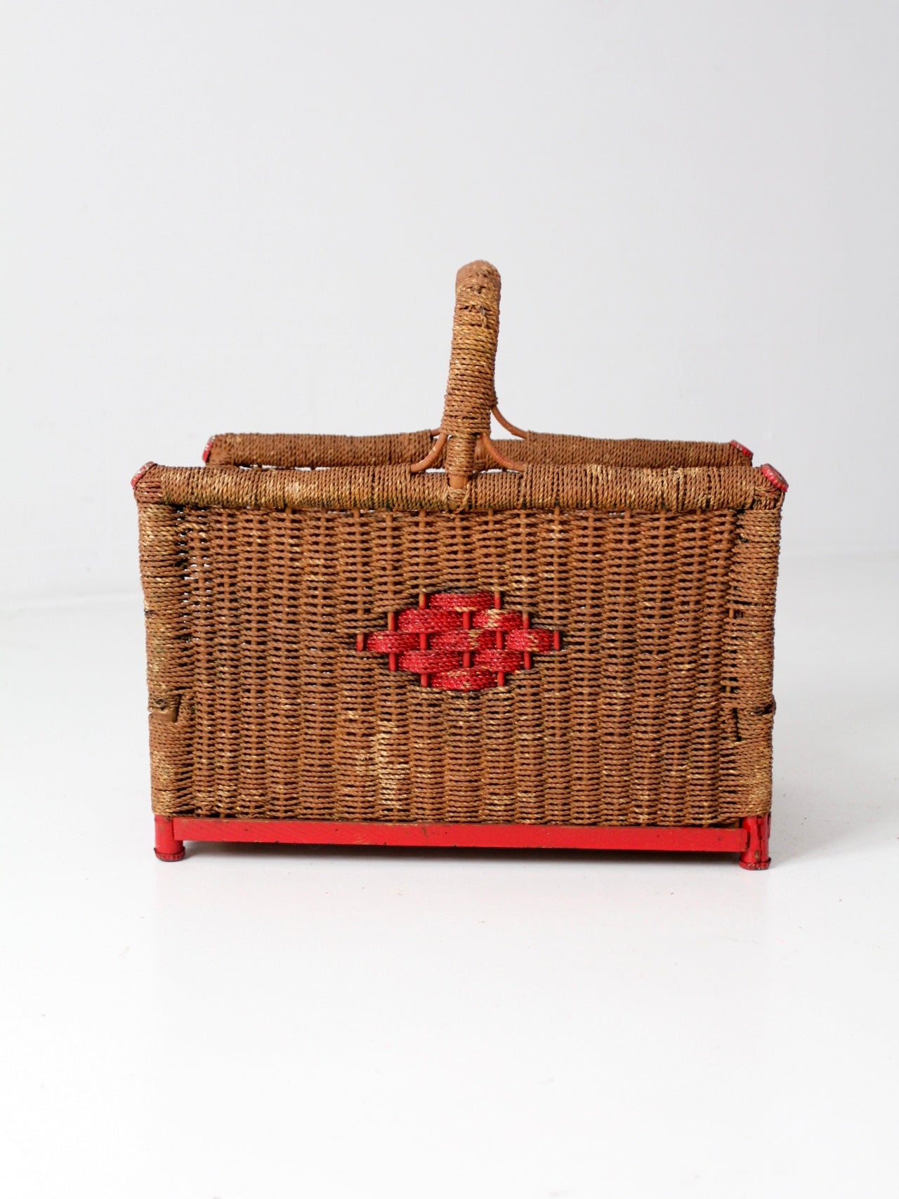 antique folk art storage basket