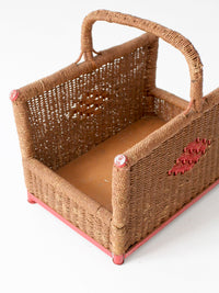 antique folk art storage basket